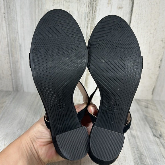 New Bp. Lula Black Faux Suede Slingback Open Toe Ankle Strap Sandals #172 - Picture 10 of 12